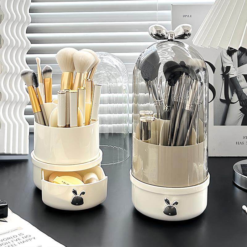 化妆刷收纳筒防尘带盖可旋转口红眉笔眼影刷子桶粉扑化妆品收纳盒,收纳整理,化妆刷收纳盒/桶,淘宝优惠券,粉丝福利购,淘宝优惠卷