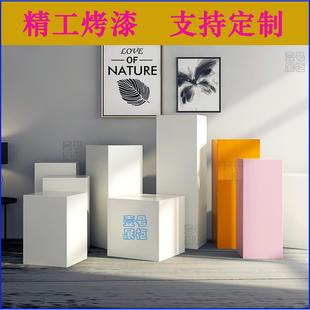 白色烤漆展示台展柜展示柜地台摆件底座增高台作品展示柱中岛定制