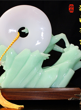 马摆件马到成功平安扣摆设中式办公室桌客厅玄关玉石乔迁开业礼品