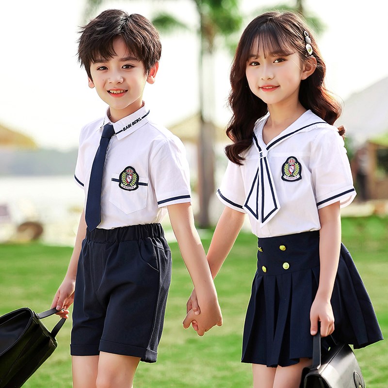 幼儿园园服夏天毕业服小学生校服夏季套装儿童班服JK英伦合唱演出
