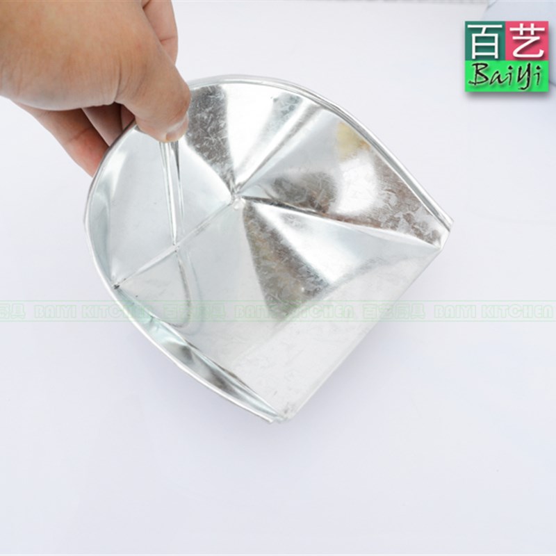 不锈钢手工畚箕白铁皮簸箕畚斗特小号塑料粒子铲斗面粉铲中药