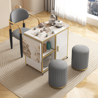2023新款茶桌阳台可移动折叠小茶台边柜茶几迷你茶桌烧水壶嵌入式