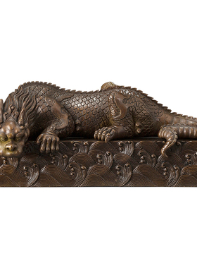 铜韵堂镇水兽铜龙王蚣蝮客厅玄关办公室吸水麒麟摆件乔迁开业礼物