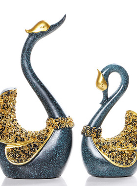 北欧家居装饰品客厅家具酒柜电视柜天鹅摆件工艺品创意艺术品摆设