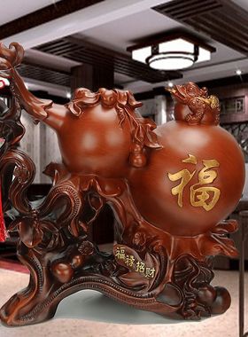 招财金蟾葫芦摆件客厅酒柜电视柜装饰办公室春节桌面装饰新年礼品