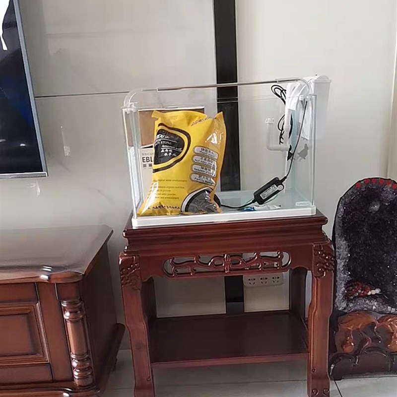 鱼缸架实木简约多层盆景架超承重奇石架上水石底座室内客厅置物架