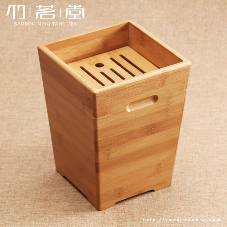 孟宗竹茶桶 茶盘排水管竹茶具茶水桶 茶道六君子零配件垃圾茶渣筒
