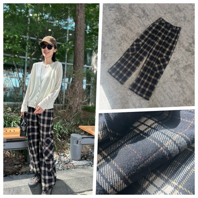 INFINITE COASTLINE/无垠海岸春晓20011休闲抽绳格子工装裤