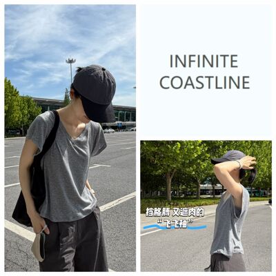 INFINITE COASTLINE/无垠海岸12693【海浪】袖灰T