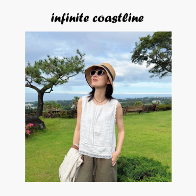 INFINITE COASTLINE/无垠海岸12687【苏打】亚麻露空背心