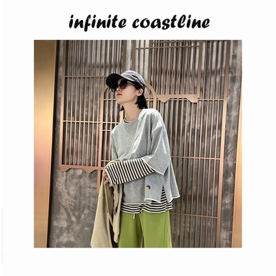 无垠海岸/INFINITE COASTLINE 12481灰色宽松大半袖