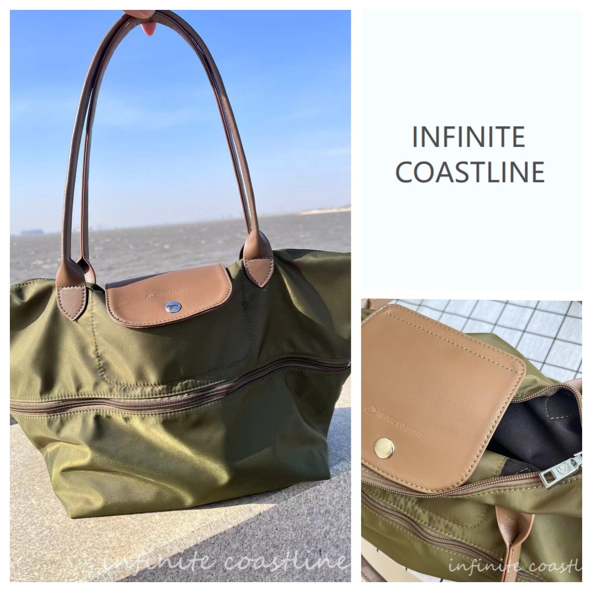 INFINITE COASTLINE/无垠海岸春晓4377可折叠大容量绿包,箱包皮具/热销女包/男包,时尚帆布包,淘宝优惠券,粉丝福利购,淘宝优惠卷