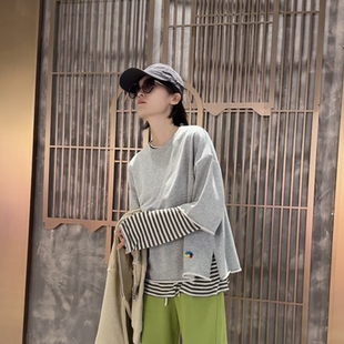 INFINITE COASTLINE/无垠海岸春晓C12481灰色宽松大半袖