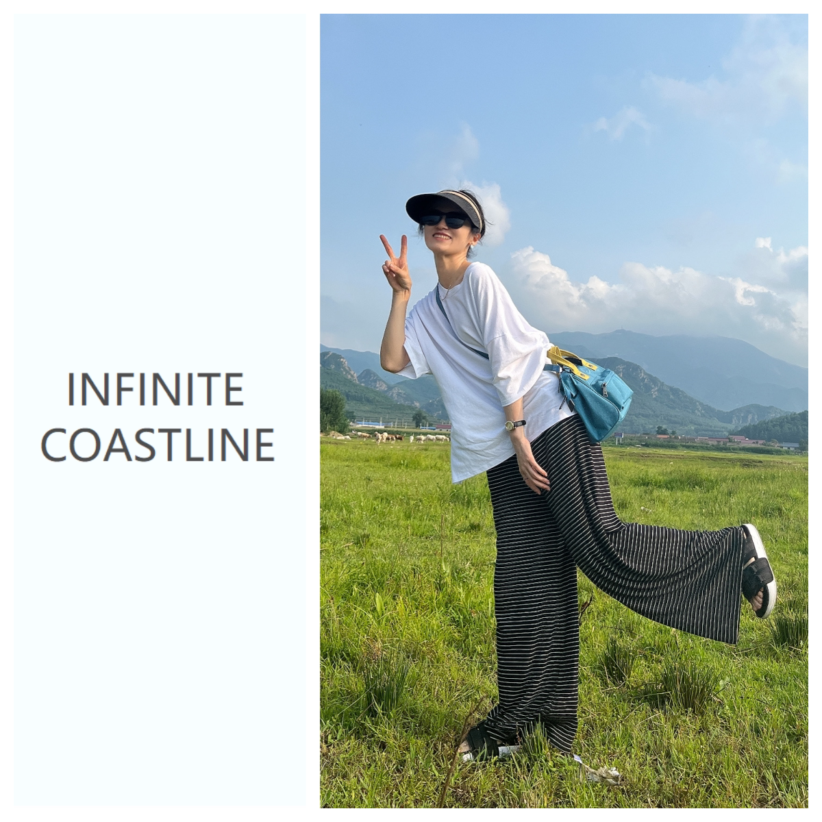INFINITE COASTLINE/无垠海岸春晓2697阔腿版休闲青岛条纹裤