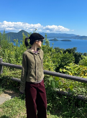 INFINITE COASTLINE/无垠海岸春晓12437百搭款细薄亲肤绿绒衣外套