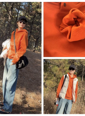 INFINITE COASTLINE/无垠海岸春晓12495【金橘】加绒帽衫