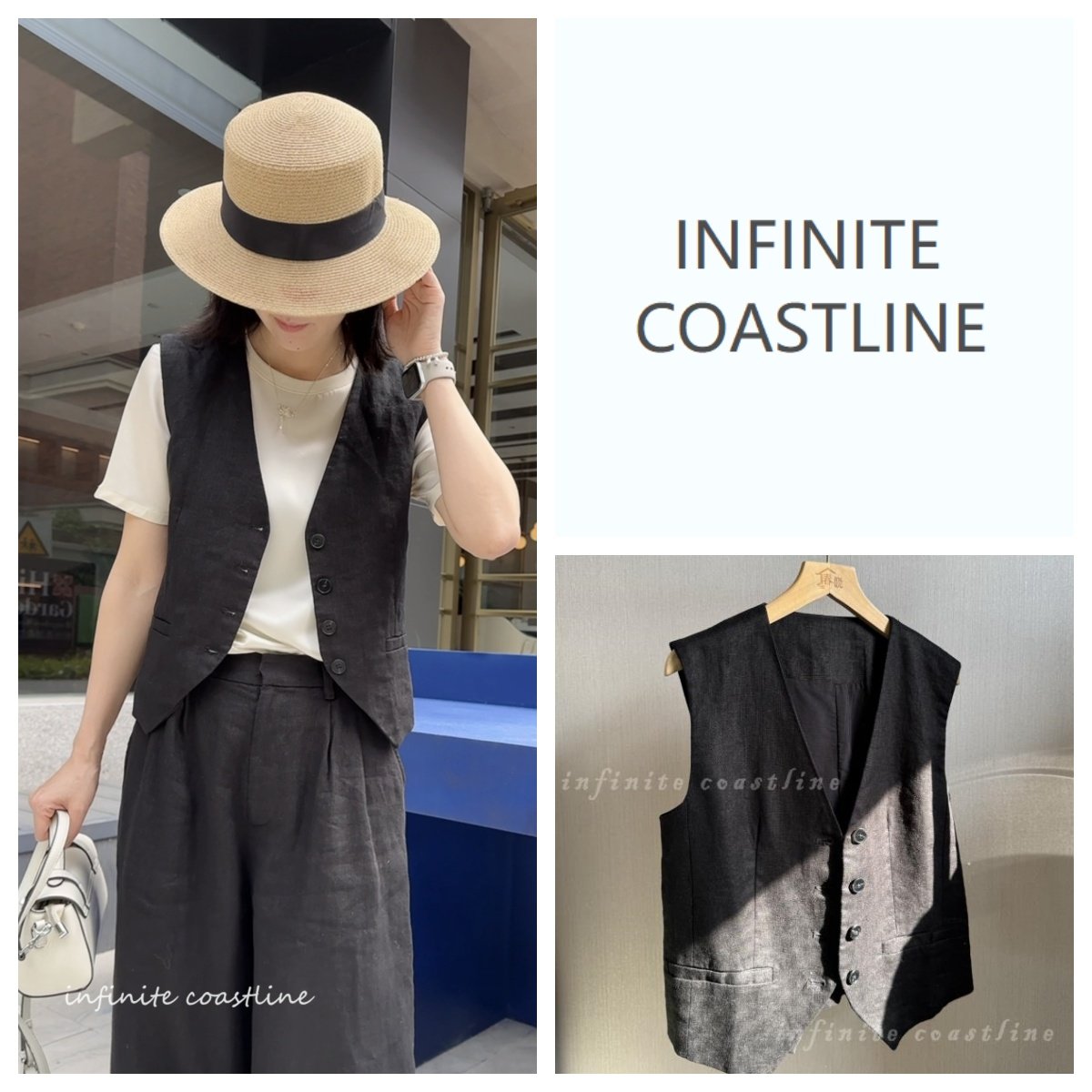 INFINITE COASTLINE/无垠海岸12133百搭亚麻马夹