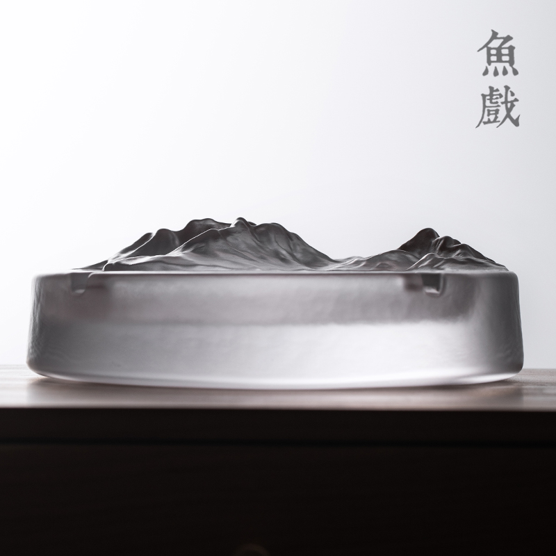 日式水晶玻璃时尚个性烟灰缸酒吧会所创意灰皿客厅家用潮流烟缸