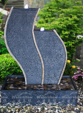 客厅流水摆件 玄关水景石材装饰摆设石雕工艺品喷泉流水墙水幕墙