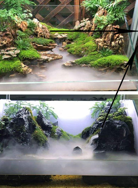 水陆缸雾化仓雾化鱼缸加湿水景造雾器小型烟雾水雾器假山盆景喷雾