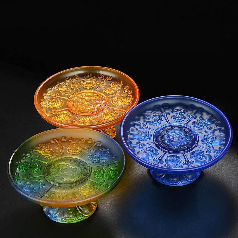 供果盘家用佛前用品财神客厅水果盘果篓琉璃八吉祥贡盘摆件,家居饰品,果盘/果篓,淘宝优惠券,粉丝福利购,淘宝优惠卷