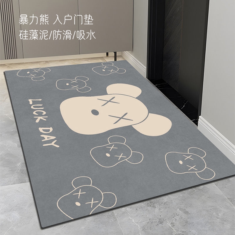 硅藻泥入户门脚垫进门地垫子防滑吸水门垫浴室厨房门口耐脏可裁剪
