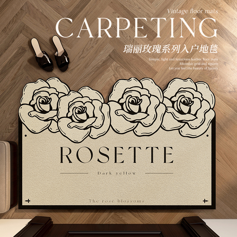 美式高级入户门地垫进门入门丝圈脚垫门口可裁剪耐脏免洗地毯门垫