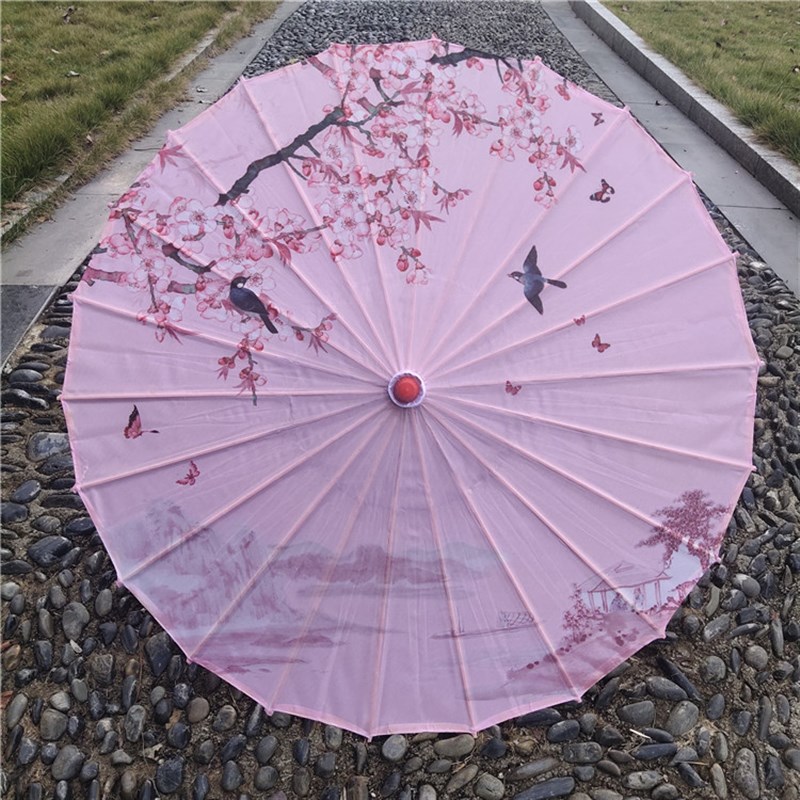 汉服花伞舞蹈道具儿童演出伞古典绸布伞工艺装饰伞拍照油纸伞古风