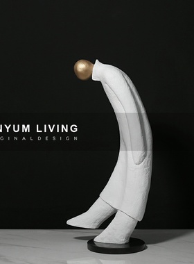 简约现代创意软装饰品抽象u人物摆件售楼处样板房酒店会所人像雕