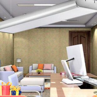 带明装长条t5t8日光灯管led双灯日光灯 盘面板灯吸顶式格栅灯罩圆