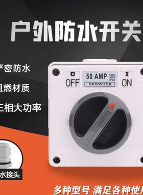 V防水6S5带隔离38W大功率迎欣旋钮开关电源工业开关0控制户外三相