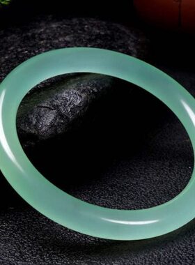 小巧镯天然镯子条翡翠色冰种玉石轻冰种显叮当圆年英岩细手镯女