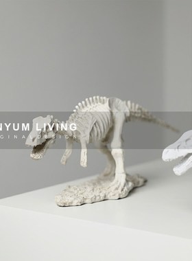 本与现代c复古恐龙骨架化石摆件样板房间客厅玄关酒柜书房软装摆