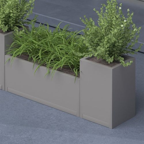 阳台花箱带托盘水泥花盆长方形种植底座转角花盆种菜X造景布置马