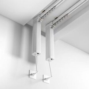 直智能电动窗帘轨道可侧装单拐弯直可顶装轨带双轨配件轨定制导轨