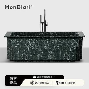 MonBlari琬宝丽独立式 纹理奢石蔓延浴缸高端酒店家用深泡浴盆 经典
