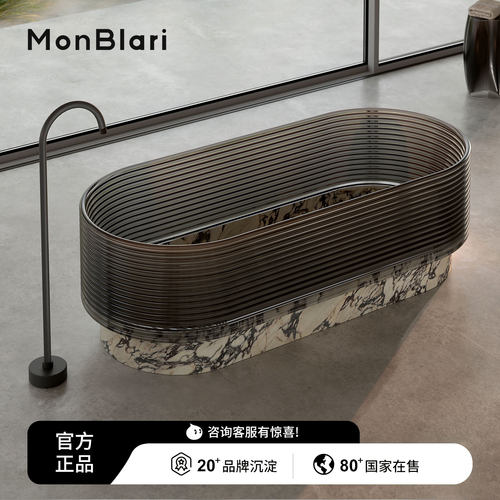 MonBlari琬宝丽头透明奢石浴缸意式浴缸古典洗脸盆家用柱盆洗手盆