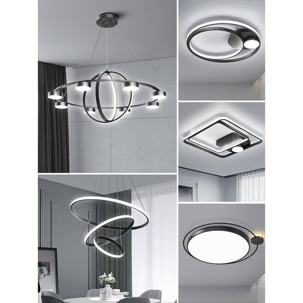 客厅吊灯现代简约大气餐厅灯2021年新款北欧极简灯具组合全屋套餐