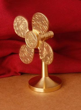 风生水起摆件金属铜会动风扇转运汽车客厅家居开运风车装饰品