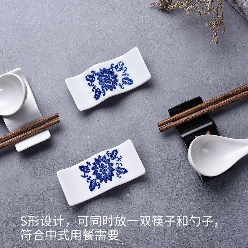 厨甄筷架筷托家用日式置放双筷的筷子架陶瓷两用公筷筷枕酒店专用