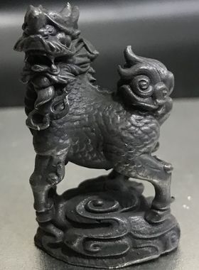 麒麟摆件纯铜火麒麟新中式办公桌面装饰桌摆饰品把玩手把件钥匙扣