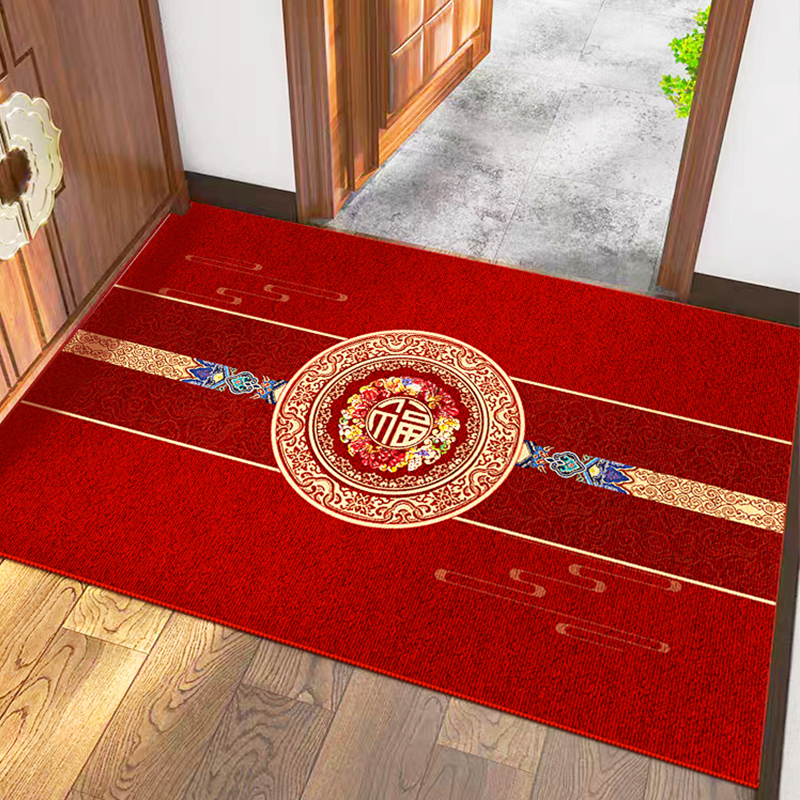 新中式龙年入户门地垫红色喜庆地毯高级门垫乔迁新居进门门口脚垫