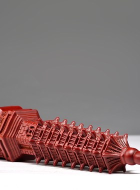 红色纯木质九层文昌塔摆件13层9层十三层家居书桌书房装饰工艺品