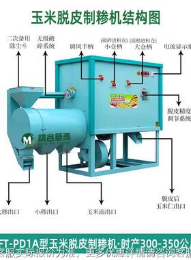 供应全自玉脱皮制糁一体机 苞打碴机米玉米打动糁XTH机苞谷榛子米