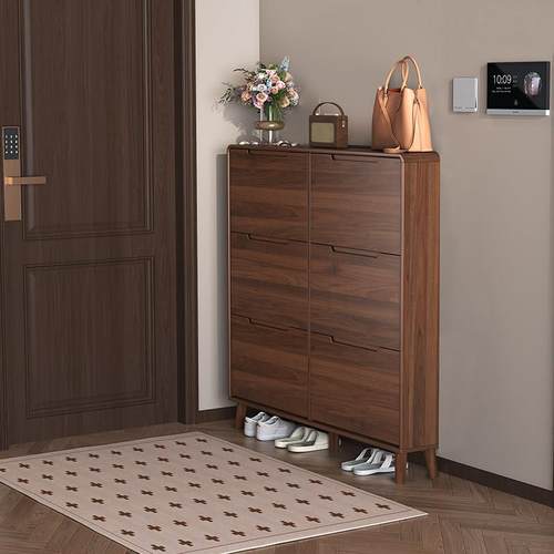 超薄鞋柜实木家用小窄门口2025新款翻斗室内外入门玄关楼道走廊用