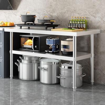 拆装平面不锈钢工作台饭店三层厨房操作台置物架烧饭炒菜切菜灶台