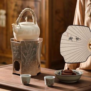 围炉煮茶器烧水壶提梁壶中式 潮州炭炉煮茶壶2023新款 古法功夫陶壶