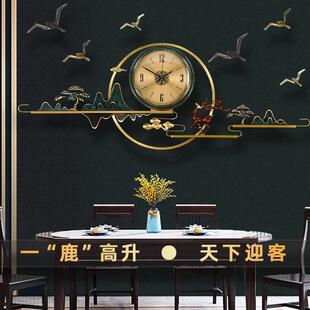 黄铜新中式 饰表 挂钟客厅静音家用轻奢钟表大气简约现代网红时尚 装