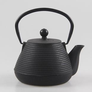 螺纹生铁壶素雅茶壶家用户外露营烧水煮茶泡茶铸铁壶茶壶 日式
