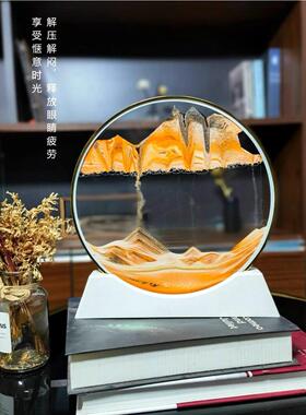 3D立体超薄金边流沙画装饰品大尺寸客厅入口桌面酒柜电视柜装饰品